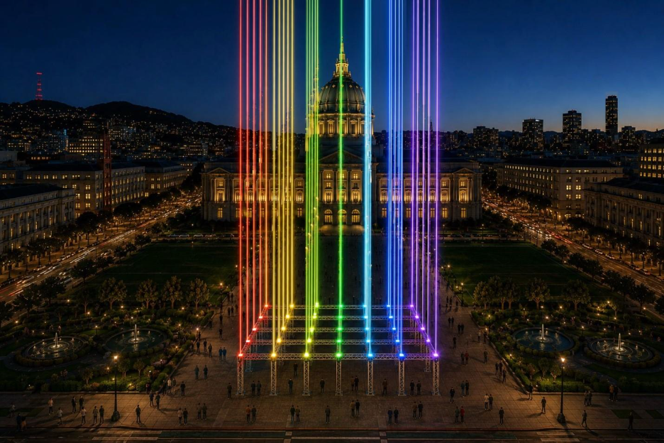 The 7X7 installation at Civic Center